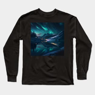 Aurora Borealis Starry Night Long Sleeve T-Shirt